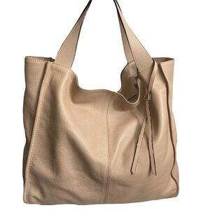 Gianni Chiarini light creamy or pink leather zipper tote bag